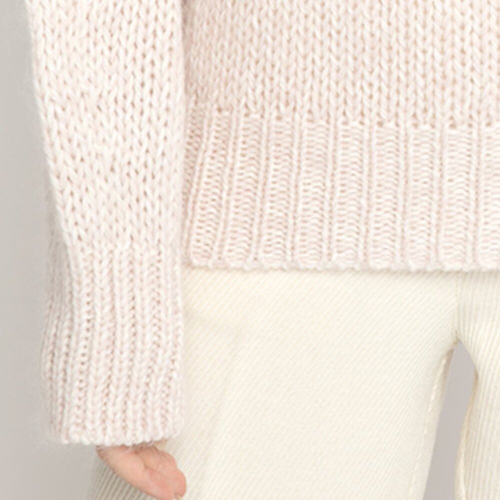 FORTE FORTE Mouliné Mohair Turtleneck Sweater in Blush - Picture 7 of 9